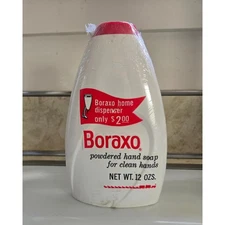 Vtg 1964 Boraxo Powdered Hand Soap 12 oz Bottle Home Dispenser Offer Collectible