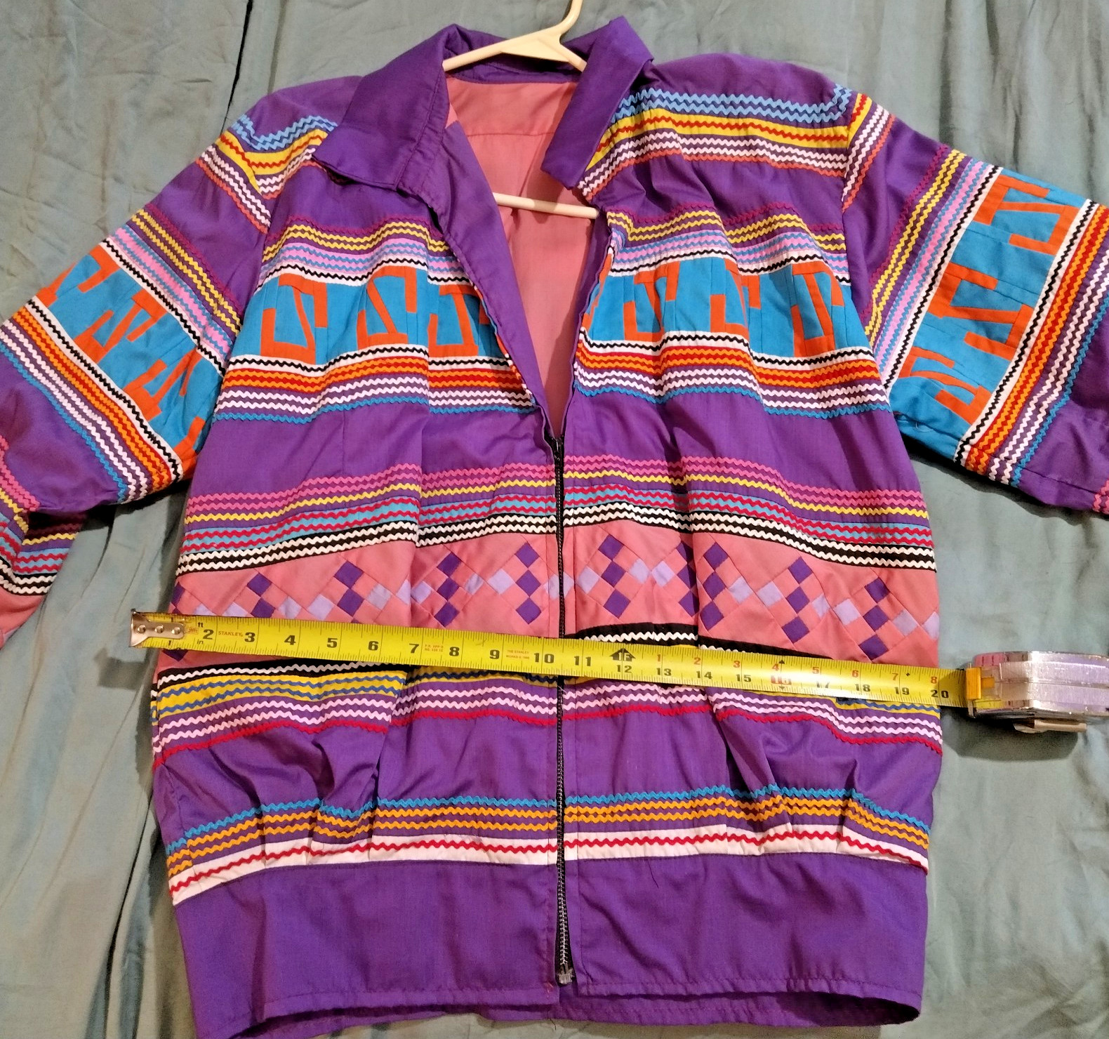 1989 Seminole Patchwork Lined Jacket COLORFUL! Si… - image 11