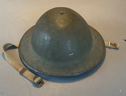 WW2 M1917A1 Kelly US Army Military Combat Helmet w/ Liner & Straps Transitional