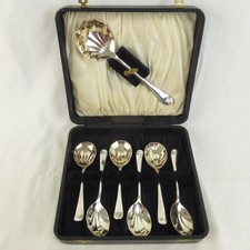 7 Pcs 6 Viners EPNS Dessert /Fruit Spoons & Matching Serving Spoon Original Box