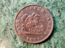 Bank Of Upper Canada Half Penny Token 1854 Lot B16