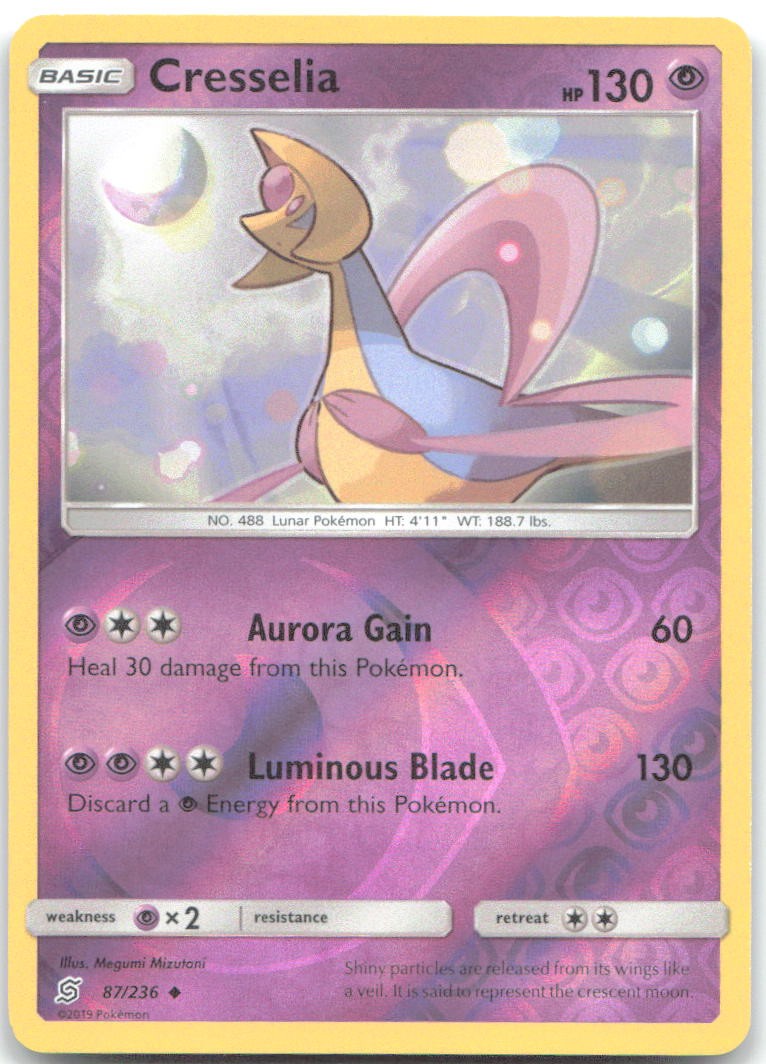 CRESSELIA 87/236 Uncommon Unified Minds Pokemon REVERSE HOLO Near Mint