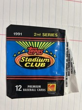 1991 topps stadium club series 2 pack wrapper (no cards)- Complete Ur Collection