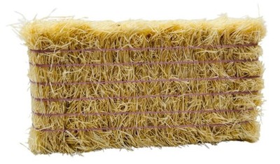 ARTISANAL - Quadratischer Strohballen mit violetter Schnur   7,8 x 3,7 x 2,5 ...