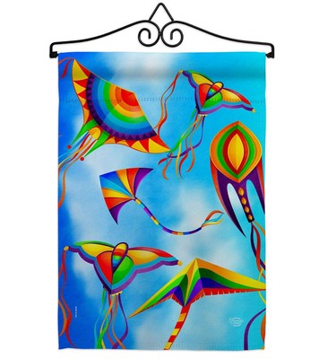 Kite in Sky Garden Flag - Set Wall Hanger Summer Fun The Sun Beach Pool Luau ...