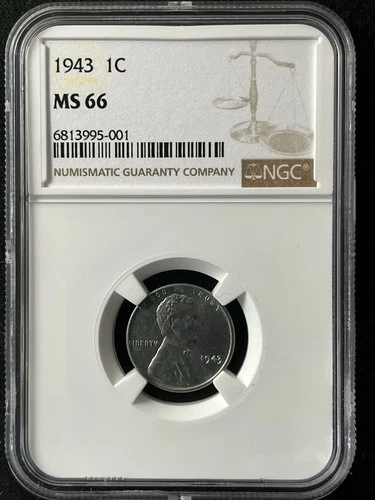 1943  1C Lincoln Wheat One Cent  NGC MS66  6813995-001