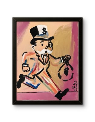 Original Lo-Fi Character Pop Canvas Painting 11x14''  Pocket Change  Art COA