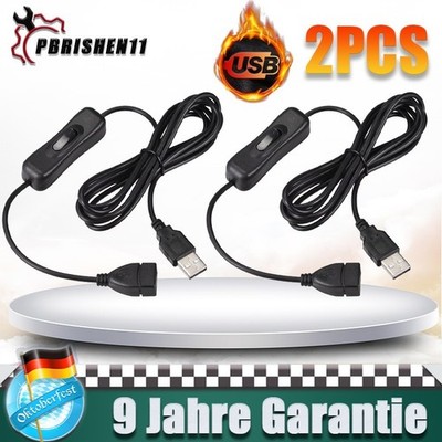 2x 2M USB Verlängerungskabel mit EIN/AUS Schalter USB SchalterKabel Adapter DHL