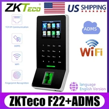 ZKTeco F22 WiFi +ADMS Fingerprint Access Control Attendance Clock 2.4" Screen US