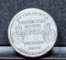 SILVER NUGGET ROUND ?MK BARZ STAMPED/2ND AMENDMENT ? 31.5 GRAMS •1 OZT/.999 FS 112.29 per troy oz
