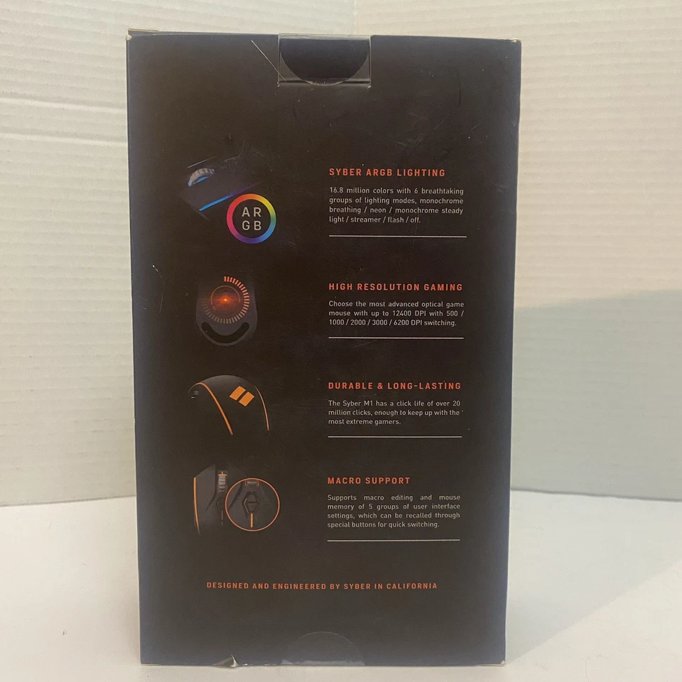 Syber-M1 ARGB-Light Gaming Mouse New In Box - Image 2 of 4
