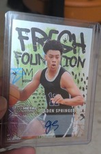  🔥🔥#12/200 Auto- 2021 Skybox Metal Universe Fresh Foundation Jaden Springer 