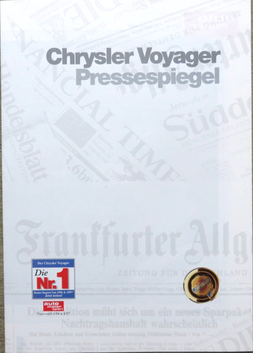 Chrysler Voyager Pressespiegel Prospekt Brochure von 5/1997, 16 Seiten
