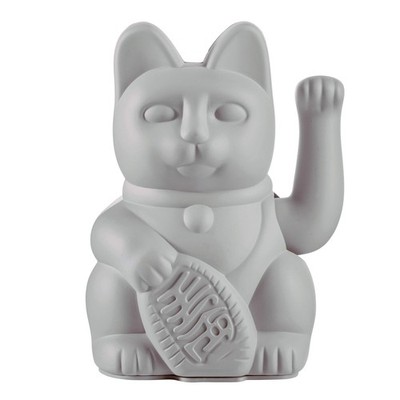 Products  Lucky Cat Grey  graue Winkekatze | Japanische Glücksbringer DekoKat...