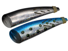 Brad’s Super Bait Cut Plug Lures 5-6” Chrome Colors Salmon Trolling Lot 2-Mint