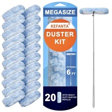 Duster Refill Kit with 6 ft Super Extendable Handle Compatible with Swiffer, ...