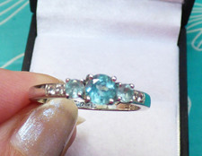 Smashing Natural Apatite Silver Ring