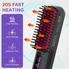 Steam Hair Straightener Brush – Ionic Anti-Frizz, Smooth & Shiny Hair