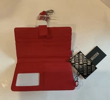 NWT~ Steve Madden Red Leather Wallet W/ Adjustable Detachable Crossbody Strap