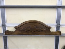 Ornate Antique Carved Reclaimed Wood Over Door Architectural Pediment 13”x48”