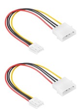  2-Pack 4 Pin LP4 5.25" Molex to 3.5" Floppy Drive 4 Pin Female FDD Power Cable