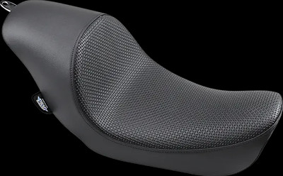 DS Black Leather Basketweave Low Solo Seat for Dyna Fat Bob CVO 10