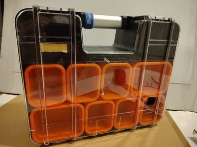 Tactix Double Sided Organizer with  Removable Bins & Dividers Case Storage Box