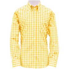 Image of Adaptor Clothing Gingham Long Sleeve Button Down Shirt Yellow