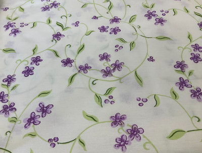 SPRINGS - PURPLE FLOWERS ON GREEN VINES, 44'' W-- BY THE YARD