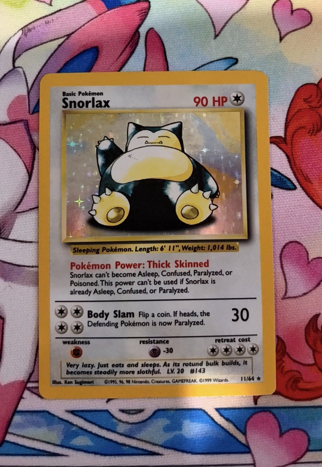 Pokemon Card - Snorlax Jungle No Symbol Error 11/64 Holo Rare