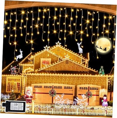 Christmas Lights 640 LED 65 FT Christmas Lights Outdoor with 120 Drops Plug in 