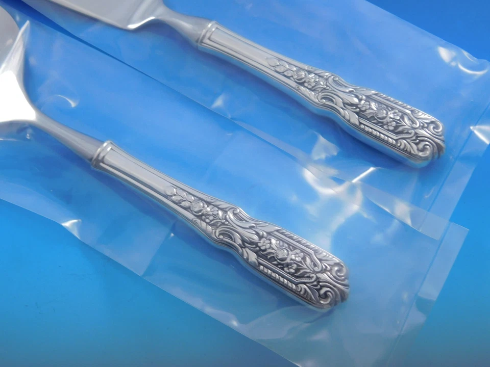 Milburn Rose de Westmorland Juego de servir pescado de plata esterlina 2 piezas hecho a medida Foto 4 de 4