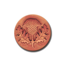 RYCRAFT 2" Round Cookie Stamp with Handle & Recipe Booklet-SCOTTISH THISTLE