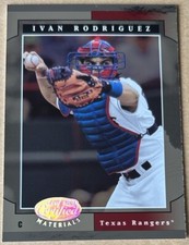 IVAN RODRIGUEZ  HOF 2001 LEAF CERTIFIED MATERIALS Card #9 NM-MT Condition
