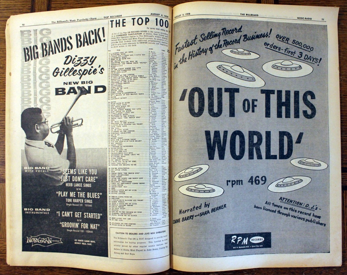Rare Billboard Magazine - 8/4/56 - Bill Haley, Johnny Horton