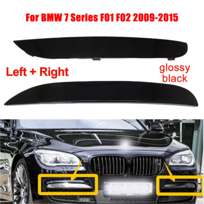 2x Front M Sport Bumper Moulding Trims Fit For BMW 7 Series F01 F02 2009-2015