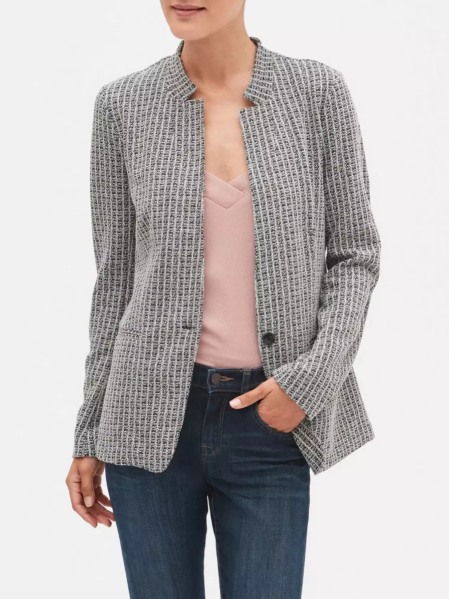 Banana republic Women Fitted casual blazer with invert band collar 44458 5 13