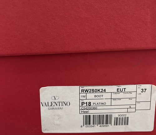 Valentino Garavani Metallic Platinum Western Rockstud Heel Ankle Boots NIB Sz 37 - Picture 12 of 12