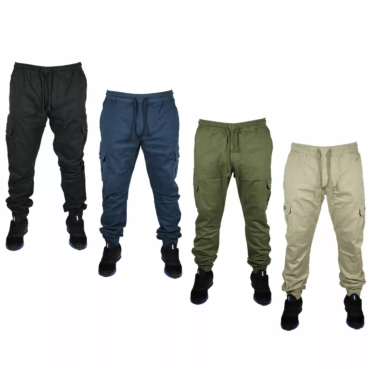 G-72 Mens Smart Casual Trousers Regular Cargo Combat Cotton Joggers eBay