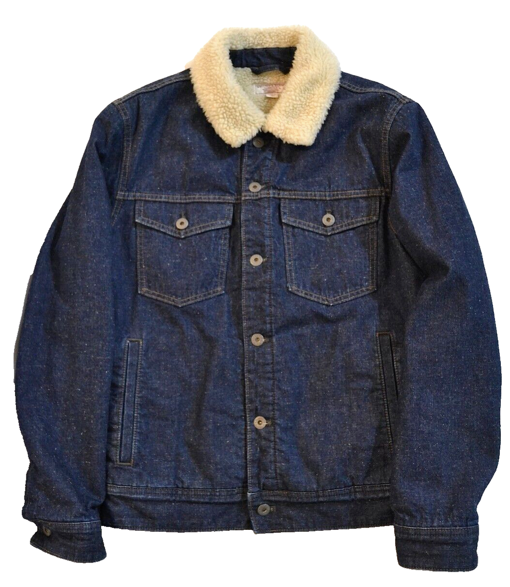 J.Crew Wallace & Barnes Japanese Denim Trucker Jacket Sherpa J.Crew Wallace & Barnes Japanese Denim Trucker Jacket Sherpa