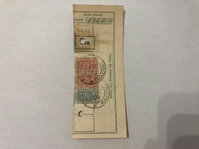 POSTAL HISTORY 25 CENTS 10 CENTS ON RECEIPT PARCELS MILAN VS PAVIA-