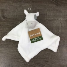 Baby Views Plush Gray White Cow Baby Security Blanket Lovey Toy New