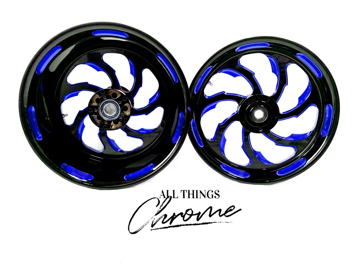 NINJA 360 FAT TIRE BLACK & BLUE SAMURAI WHEELS 06-11 KAWASAKI