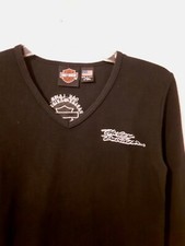 WOMENS HARLEY DAVIDSON KNIT LONGSLEEVE SHIRT SIZE SMALL MADE IN USA OAK LAWN IL