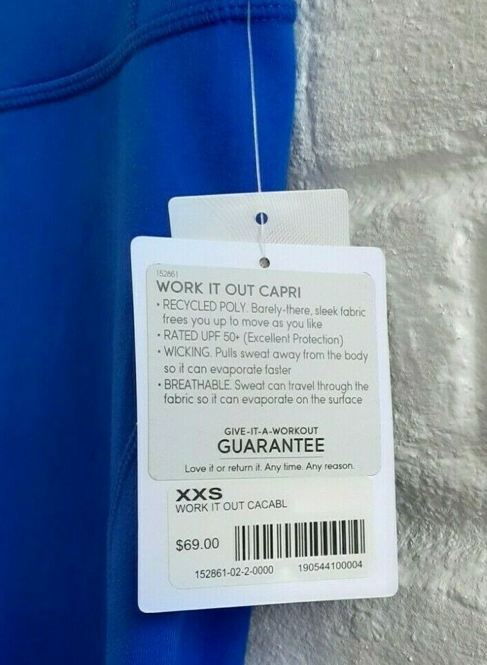 Athleta Leggings Womens XXS Royal Blue Capri Yoga Pants Work It Out UPF