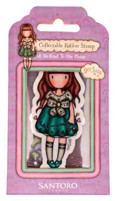 Gorjuss Girls Collectable Mini #18 BE KIND TO OUR PLANET Rubber Stamp-Craft