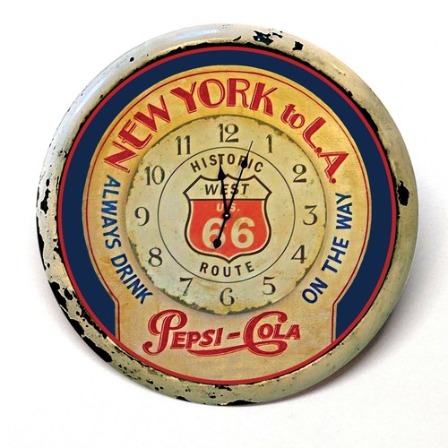 Espejo de bolsillo publicidad recuerdo Pepsi Cola Route 66 Nueva York a Los Ángeles - Imagen 1 de 2