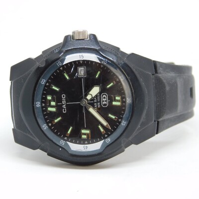 Casio HD 2719 Mw-600 Mens 100m Blue Analog Quartz Watch Hours Date