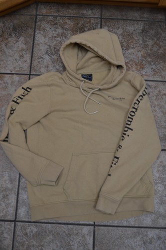 Vintage Abercrombie & Fitch Sweatshirt Erwachsene Medium beige Logo Hoodie Pullover