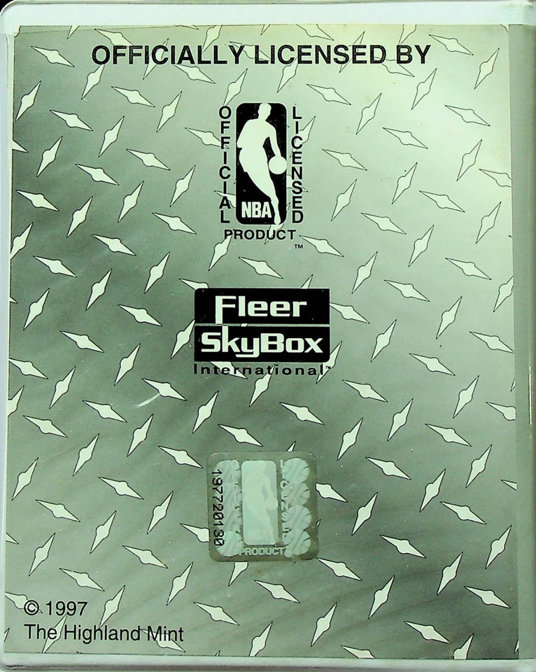 Tarjeta Highland Mint LTD (1996) - Jerry Stackhouse - Bronce macizo con certificado de autenticidad - Usada Foto 2 de 4